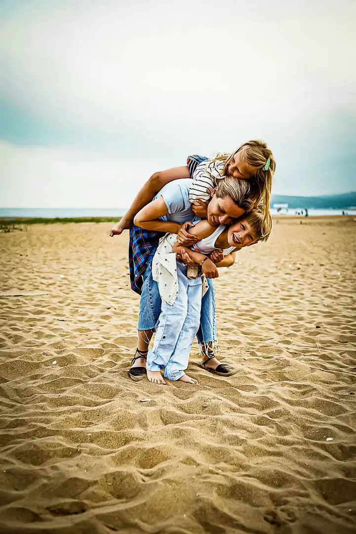 Photo de famille à la plage